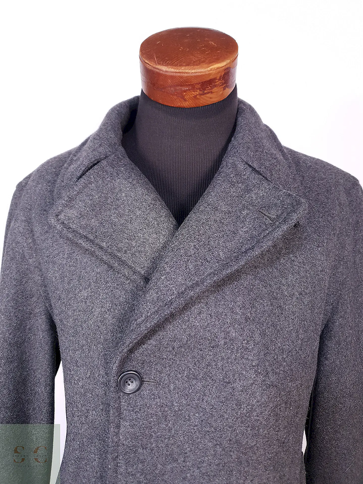 Abrigo Pierre Cardin Gris 100% Lana Italiano Talla L 5