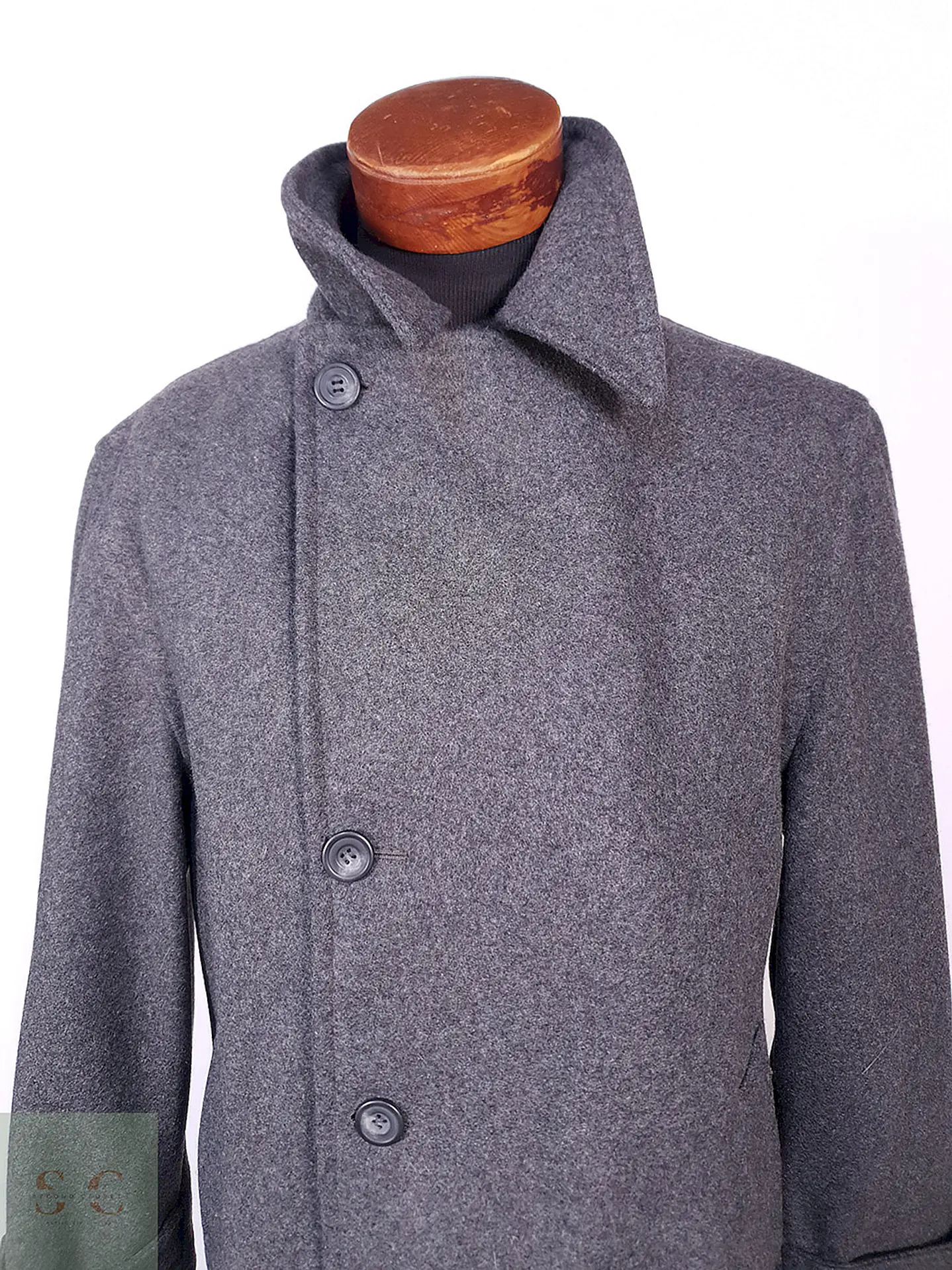 Abrigo Pierre Cardin Gris 100% Lana Italiano Talla L 6