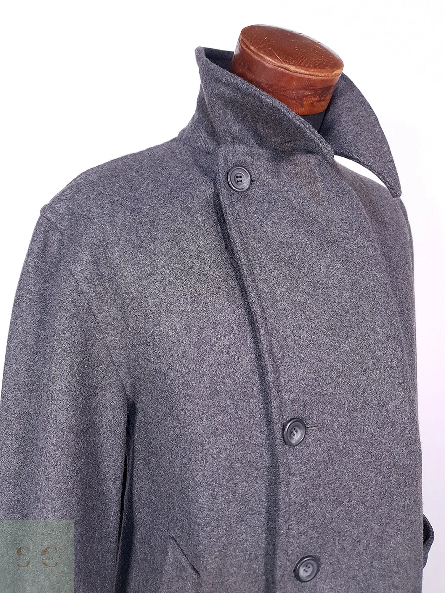Abrigo Pierre Cardin Gris 100% Lana Italiano Talla L 9