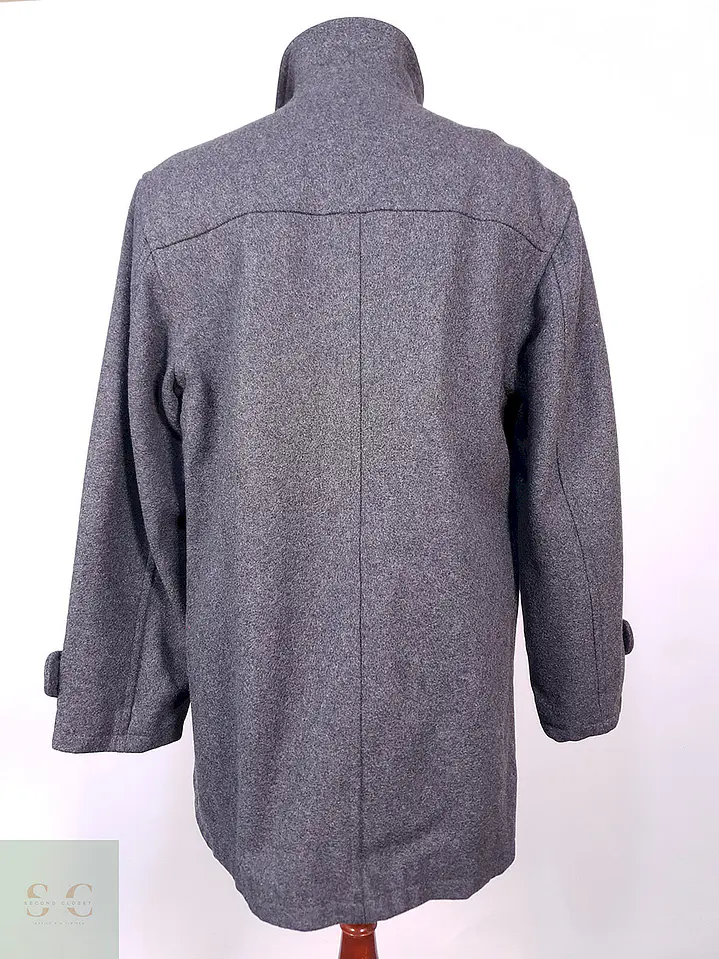 Abrigo Pierre Cardin Gris 100% Lana Italiano Talla L 10