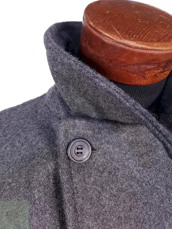 Abrigo Pierre Cardin Gris 100% Lana Italiano Talla L 11