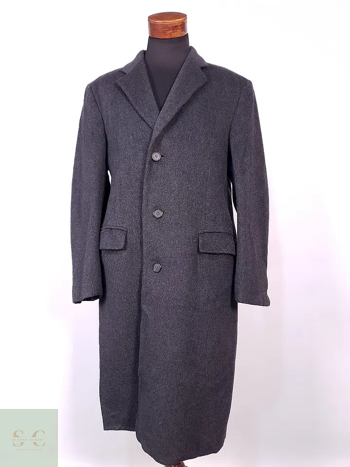 Abrigo Largo Plomo The Original Teller Coat Lana Talla L 1