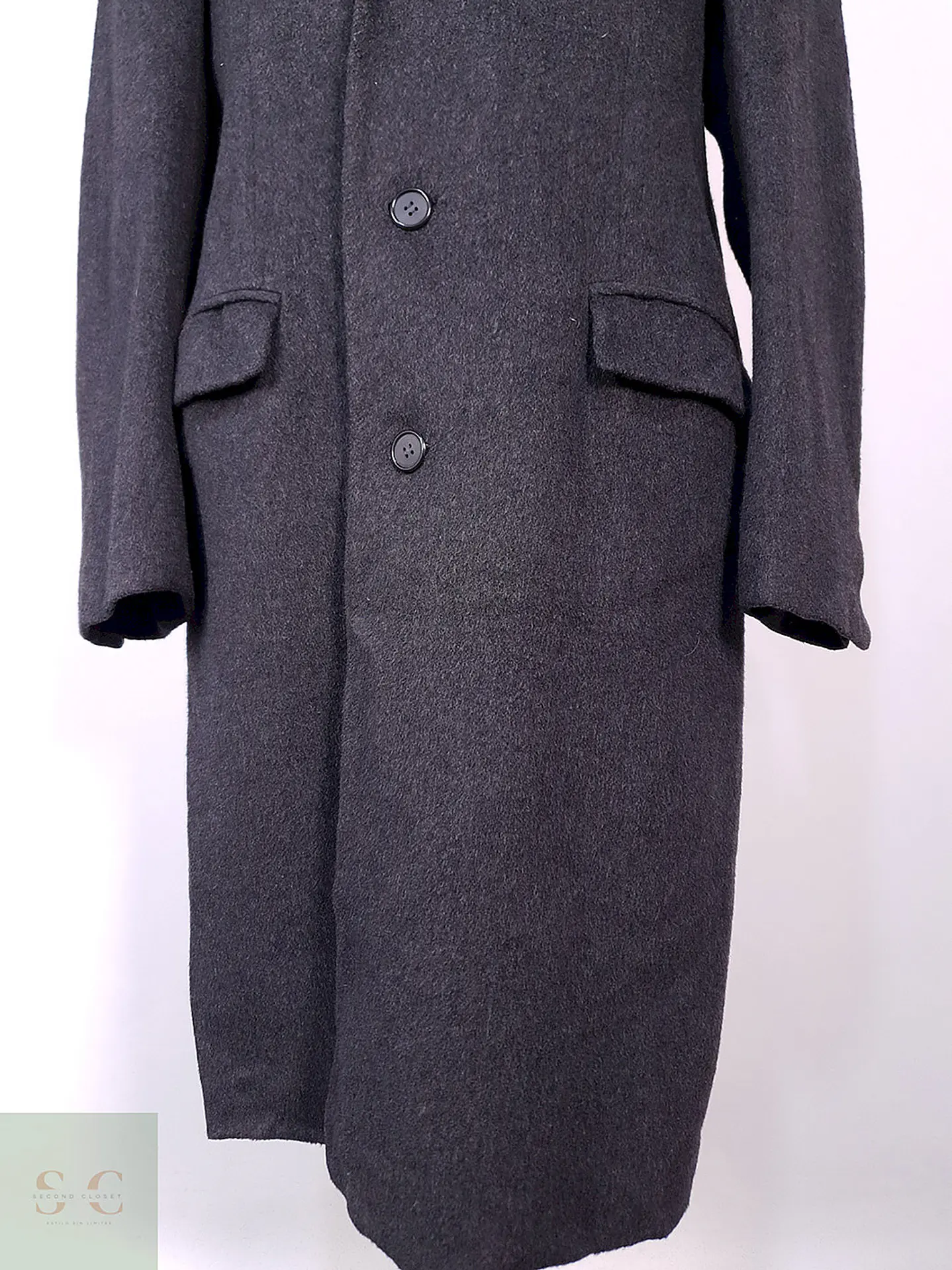 Abrigo Largo Plomo The Original Teller Coat Lana Talla L 2