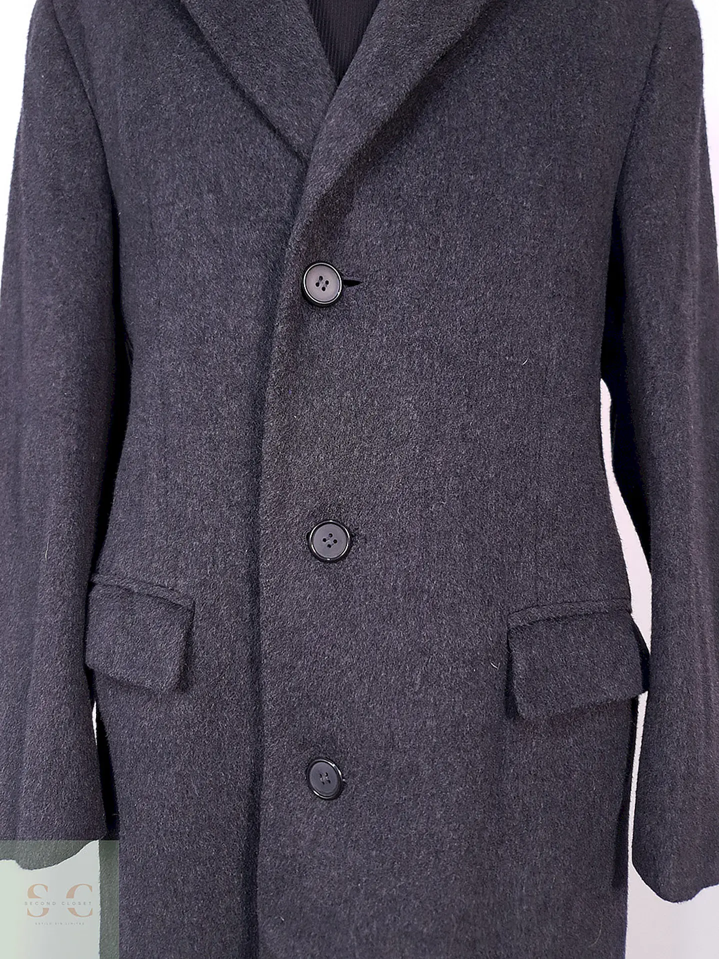 Abrigo Largo Plomo The Original Teller Coat Lana Talla L 4