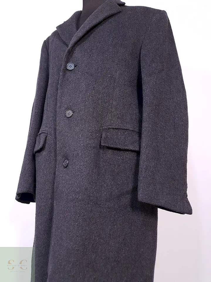 Abrigo Largo Plomo The Original Teller Coat Lana Talla L 8