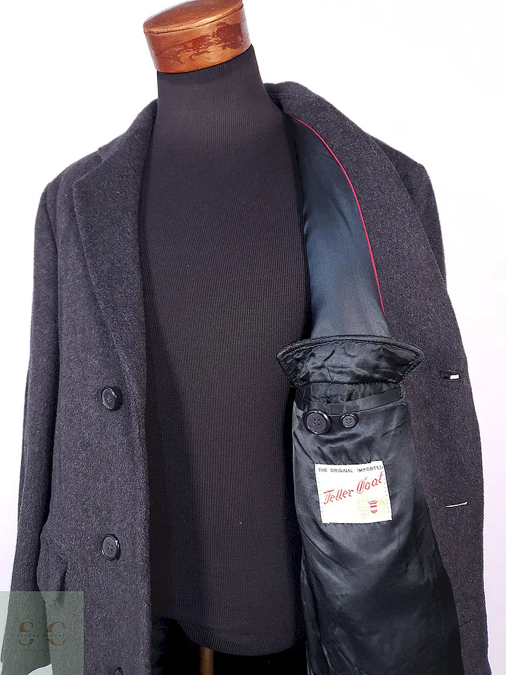 Abrigo Largo Plomo The Original Teller Coat Lana Talla L 12