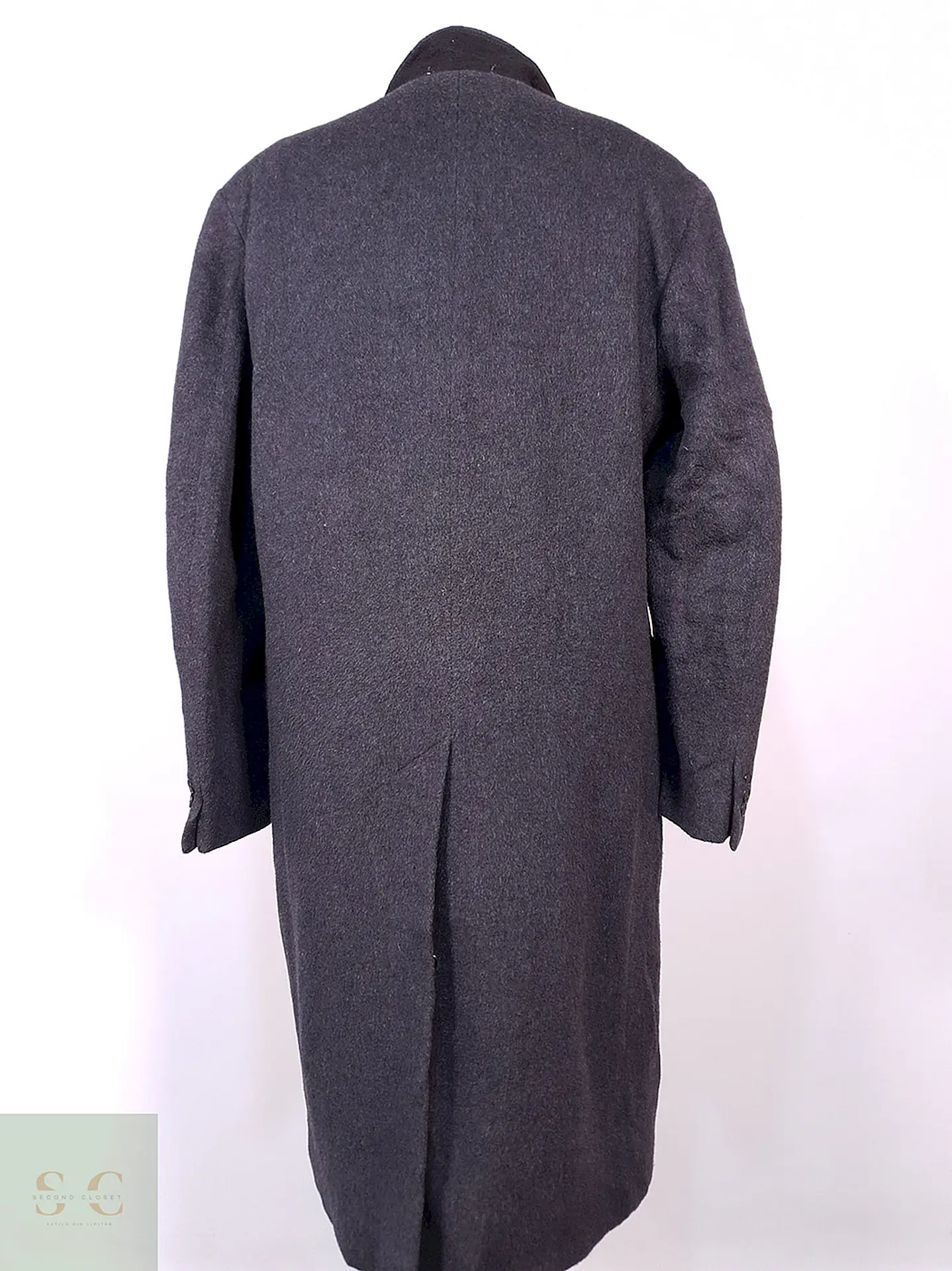 Abrigo Largo Plomo The Original Teller Coat Lana Talla L 18