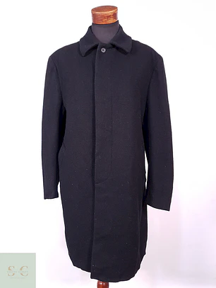 Abrigo Jos A Bank Negro 100% Lana Talla XL