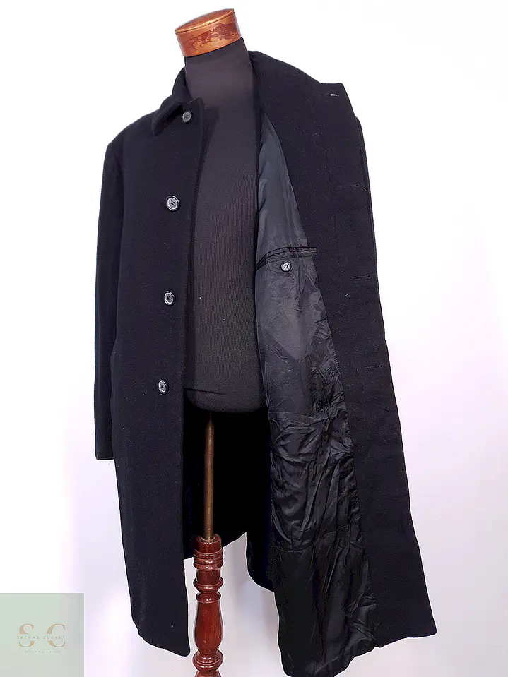 Abrigo Jos A Bank Negro 100% Lana Talla XL 8