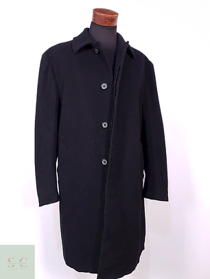 Abrigo Jos A Bank Negro 100% Lana Talla XL