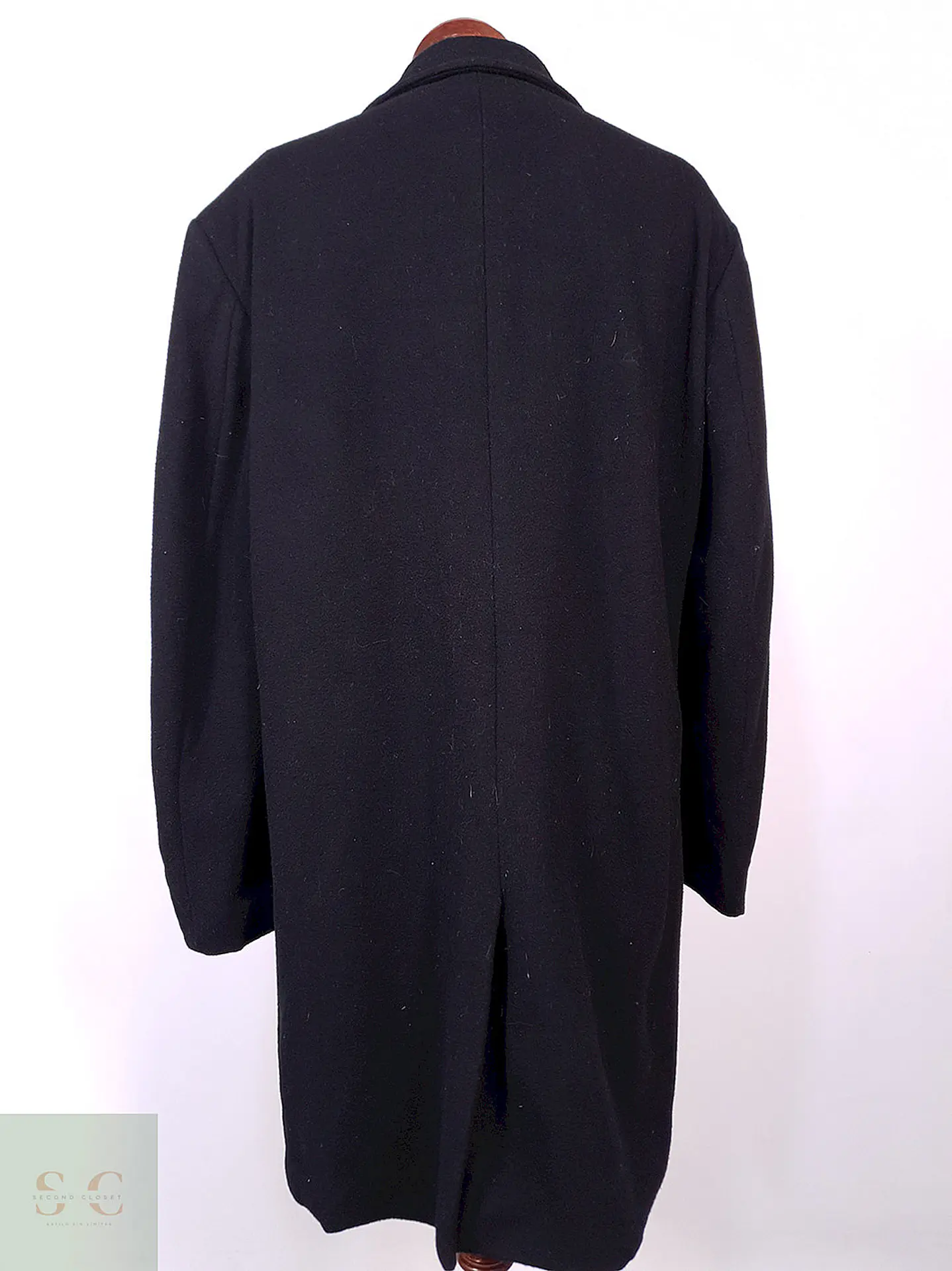 Abrigo Jos A Bank Negro 100% Lana Talla XL 13