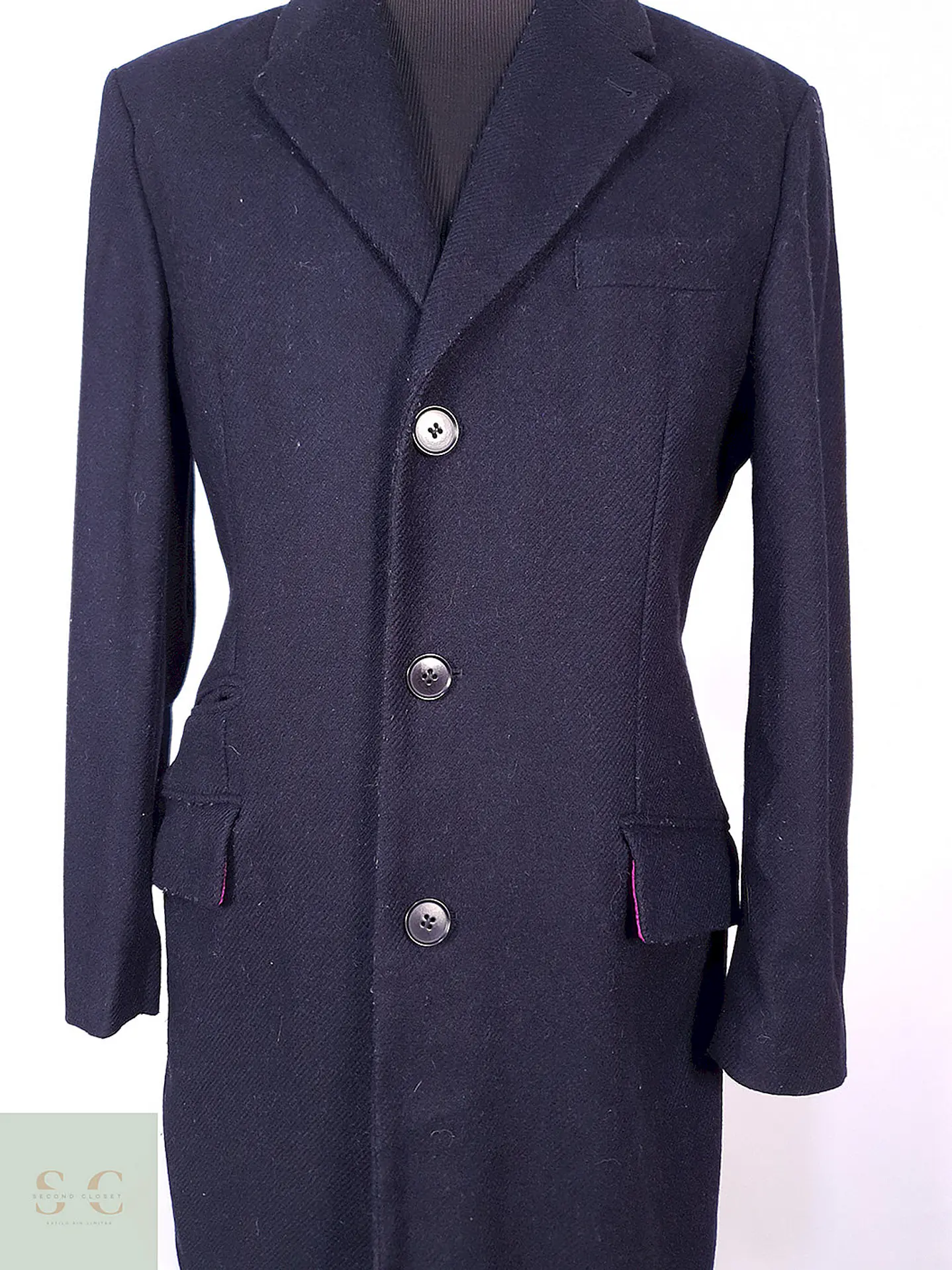 Abrigo Charles Tyrwhitt Azul 75% Lana Italiano Talla M 4