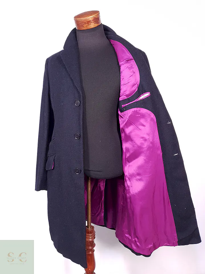 Abrigo Charles Tyrwhitt Azul 75% Lana Italiano Talla M 9