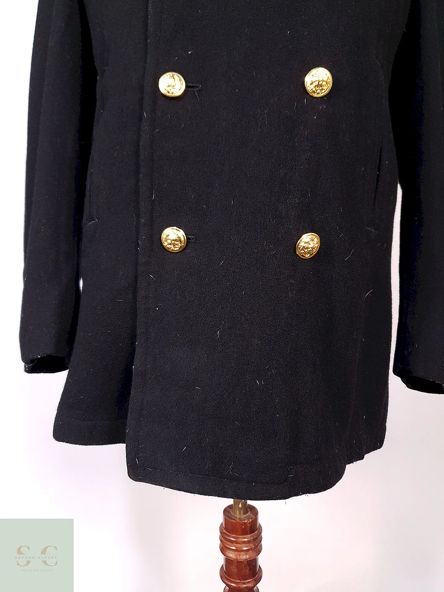 Abrigo Marinero Naval Academy Negro 100% Lana Talla ML 3