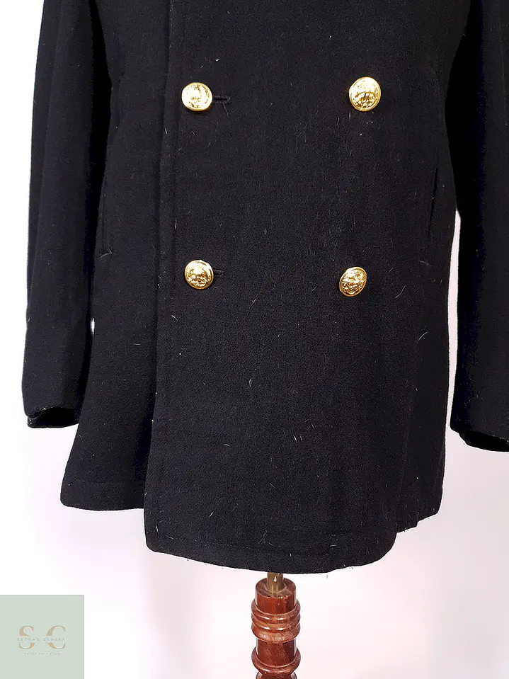 Abrigo Marinero Naval Academy Negro 100% Lana Talla ML 3