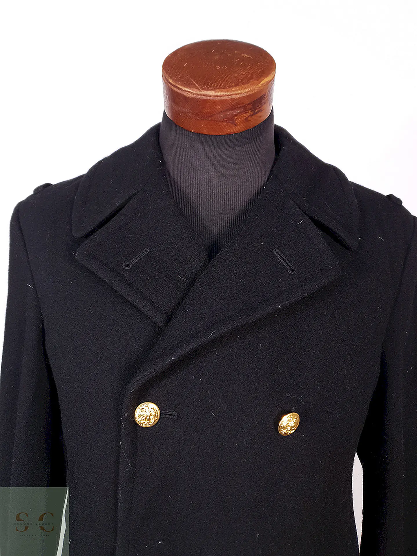 Abrigo Marinero Naval Academy Negro 100% Lana Talla ML 5