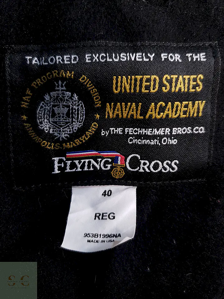 Abrigo Marinero Naval Academy Negro 100% Lana Talla ML 11