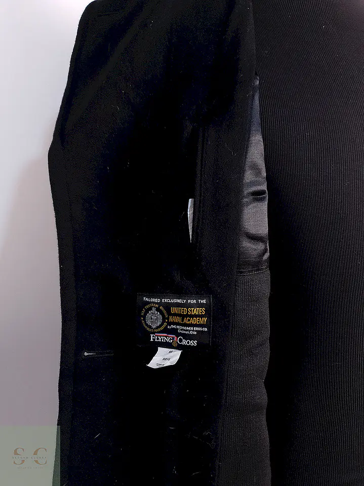 Abrigo Marinero Naval Academy Negro 100% Lana Talla ML 14