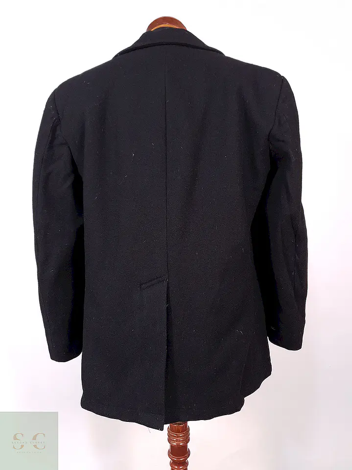 Abrigo Marinero Naval Academy Negro 100% Lana Talla ML 16