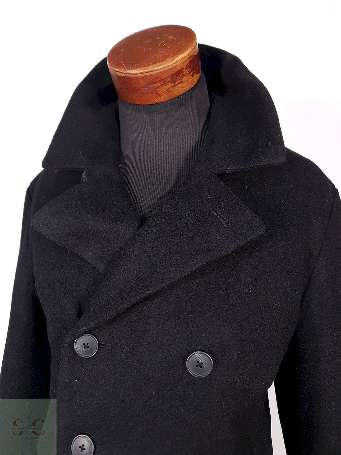 Abrigo Marinero Old Navy Negro Mezcla Lana Talla M 5