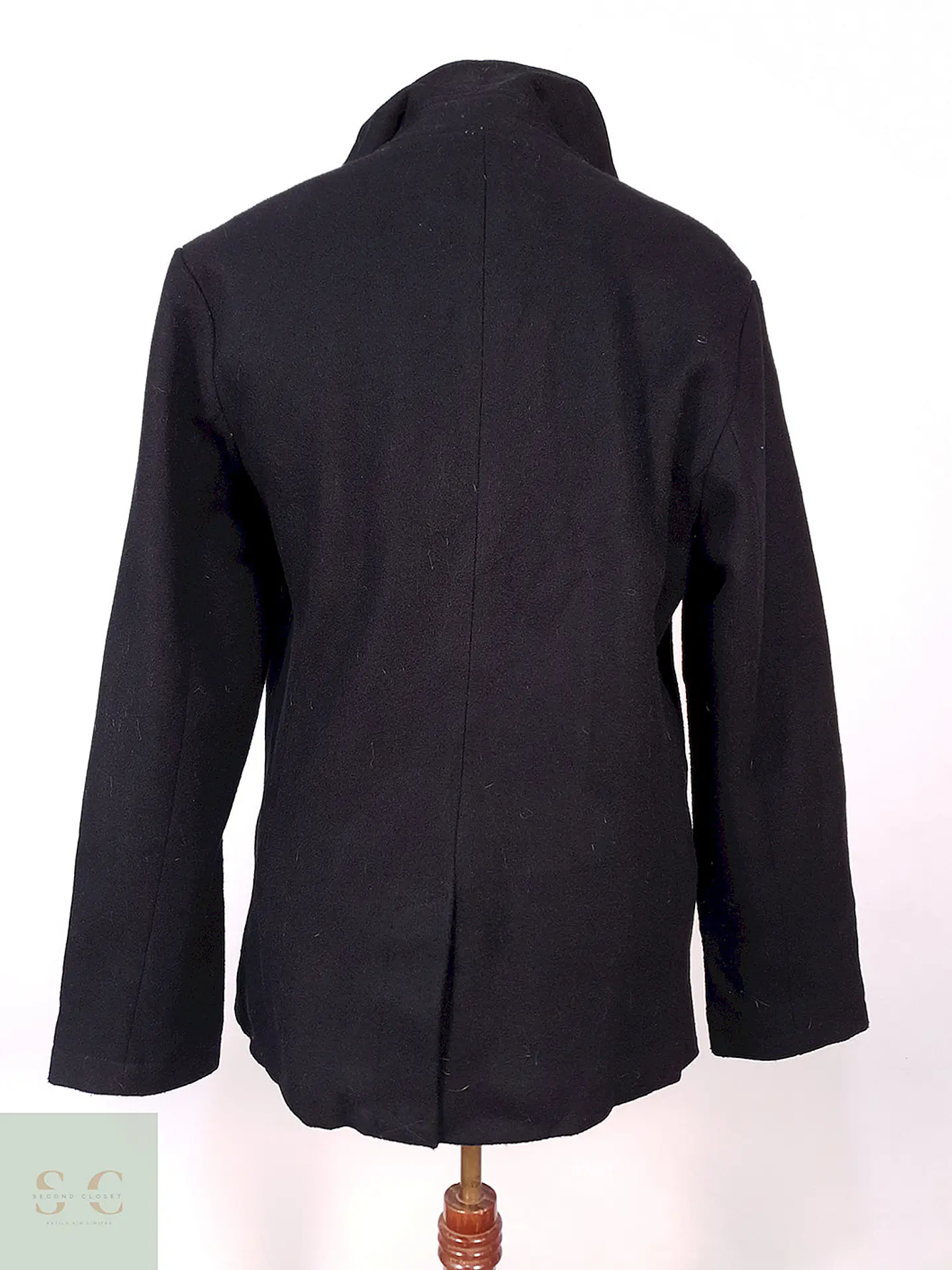 Abrigo Marinero Old Navy Negro Mezcla Lana Talla M 10