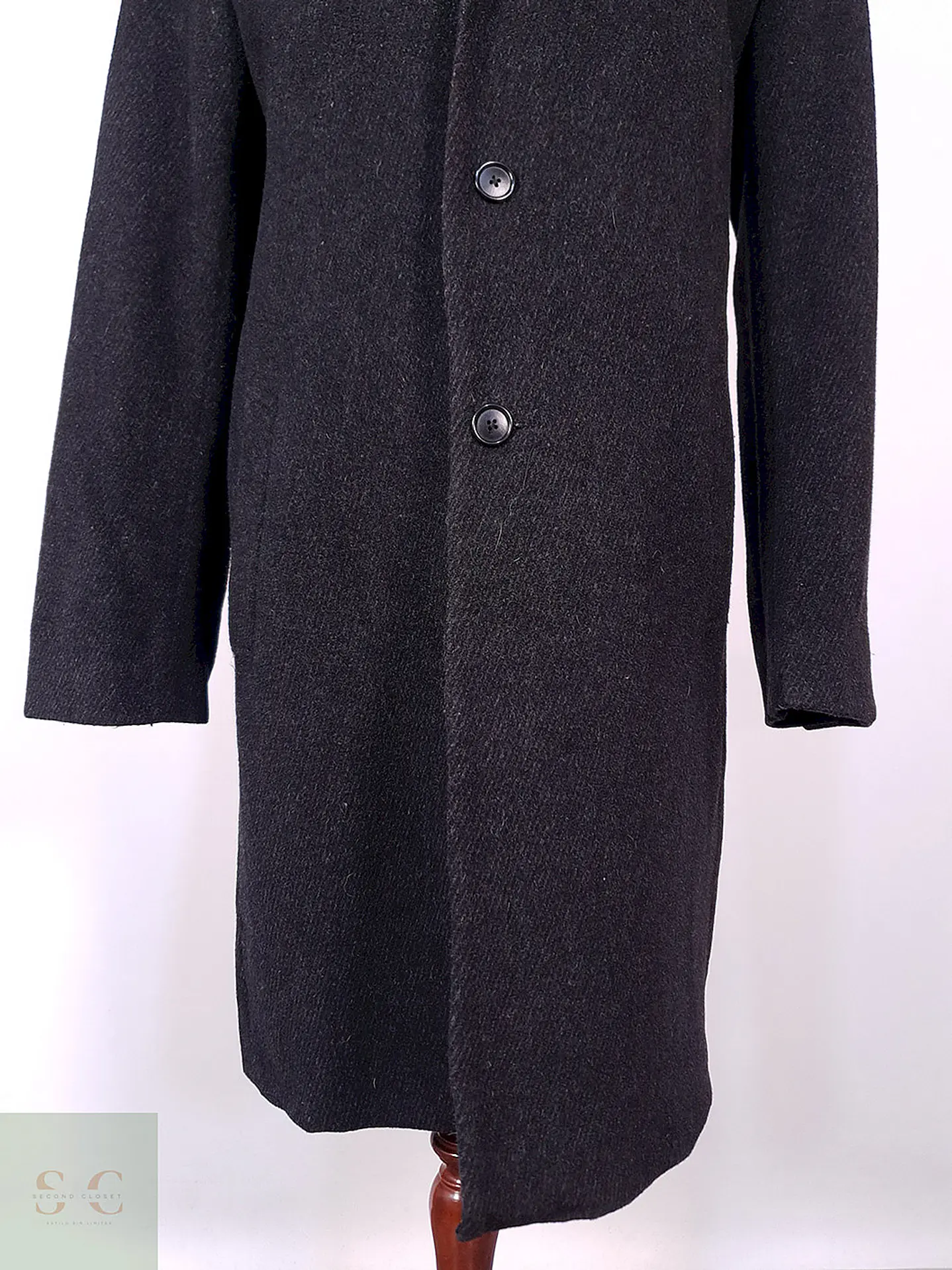 Abrigo Hathaway Platinum Plomo Lana Cashmere Talla L 2