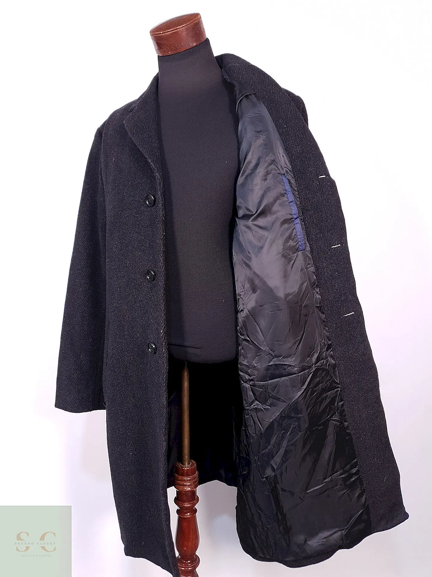 Abrigo Hathaway Platinum Plomo Lana Cashmere Talla L 10