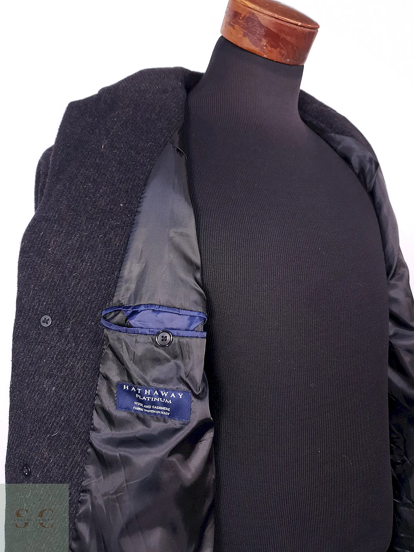 Abrigo Hathaway Platinum Plomo Lana Cashmere Talla L 13