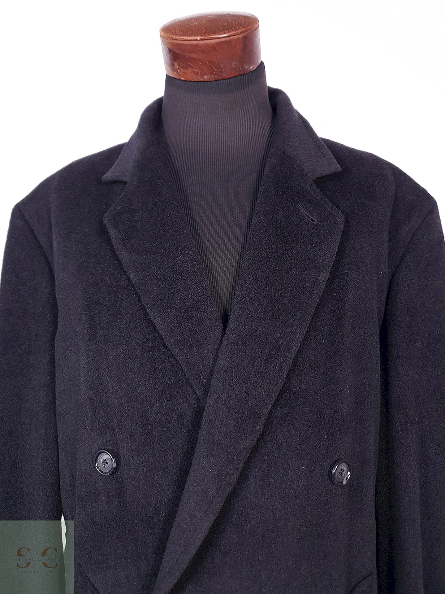 Abrigo Gianfranco Ruffini Largo Plomo Cashmere Lana Talla XL 3