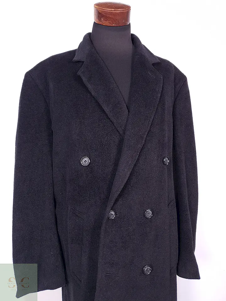 Abrigo Gianfranco Ruffini Largo Plomo Cashmere Lana Talla XL 4