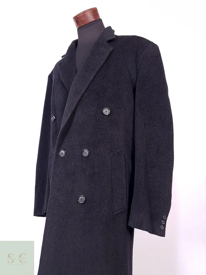 Abrigo Gianfranco Ruffini Largo Plomo Cashmere Lana Talla XL 6