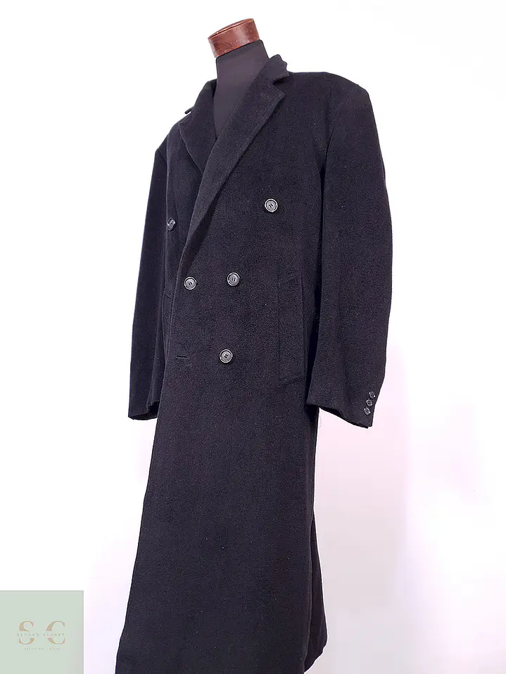 Abrigo Gianfranco Ruffini Largo Plomo Cashmere Lana Talla XL 7