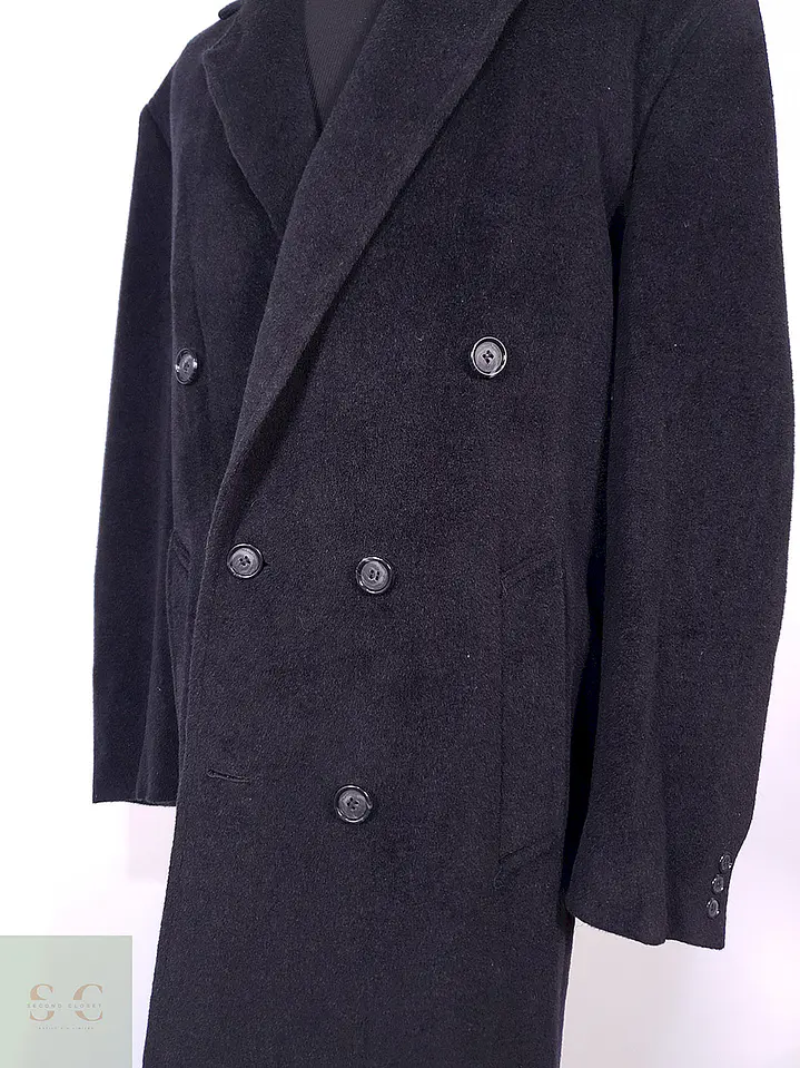 Abrigo Gianfranco Ruffini Largo Plomo Cashmere Lana Talla XL 8
