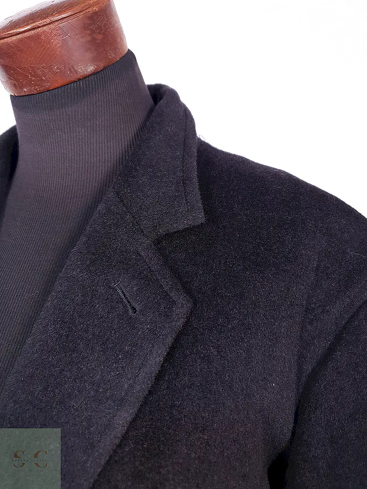 Abrigo Gianfranco Ruffini Largo Plomo Cashmere Lana Talla XL 10