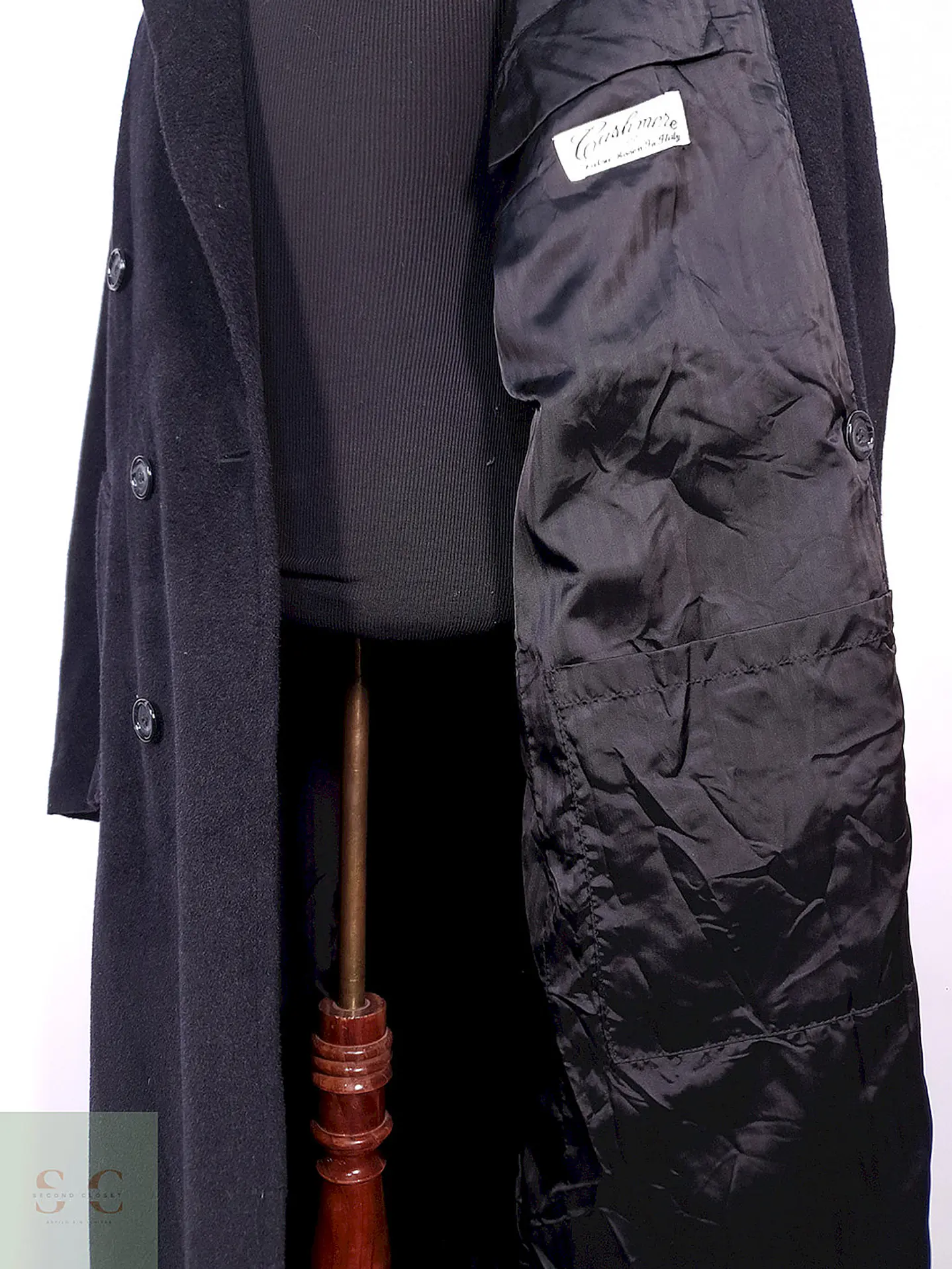 Abrigo Gianfranco Ruffini Largo Plomo Cashmere Lana Talla XL 13