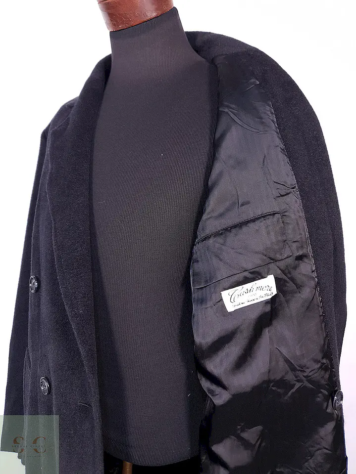 Abrigo Gianfranco Ruffini Largo Plomo Cashmere Lana Talla XL 14