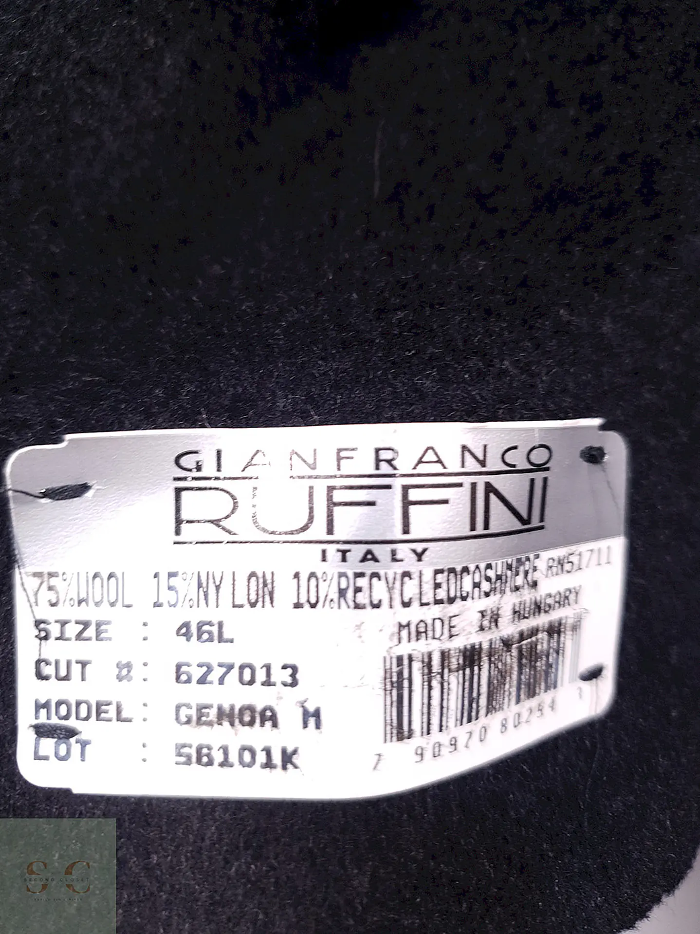 Abrigo Gianfranco Ruffini Largo Plomo Cashmere Lana Talla XL 16