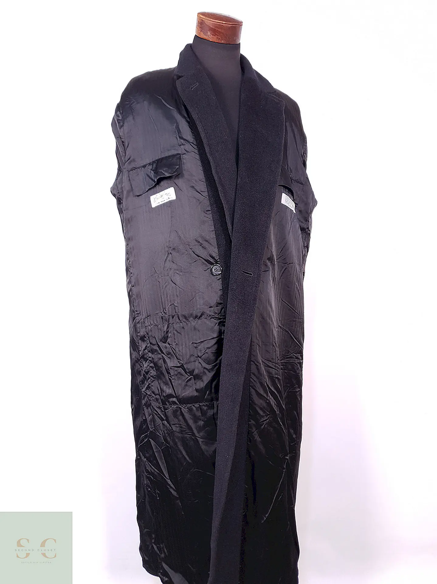 Abrigo Gianfranco Ruffini Largo Plomo Cashmere Lana Talla XL 20