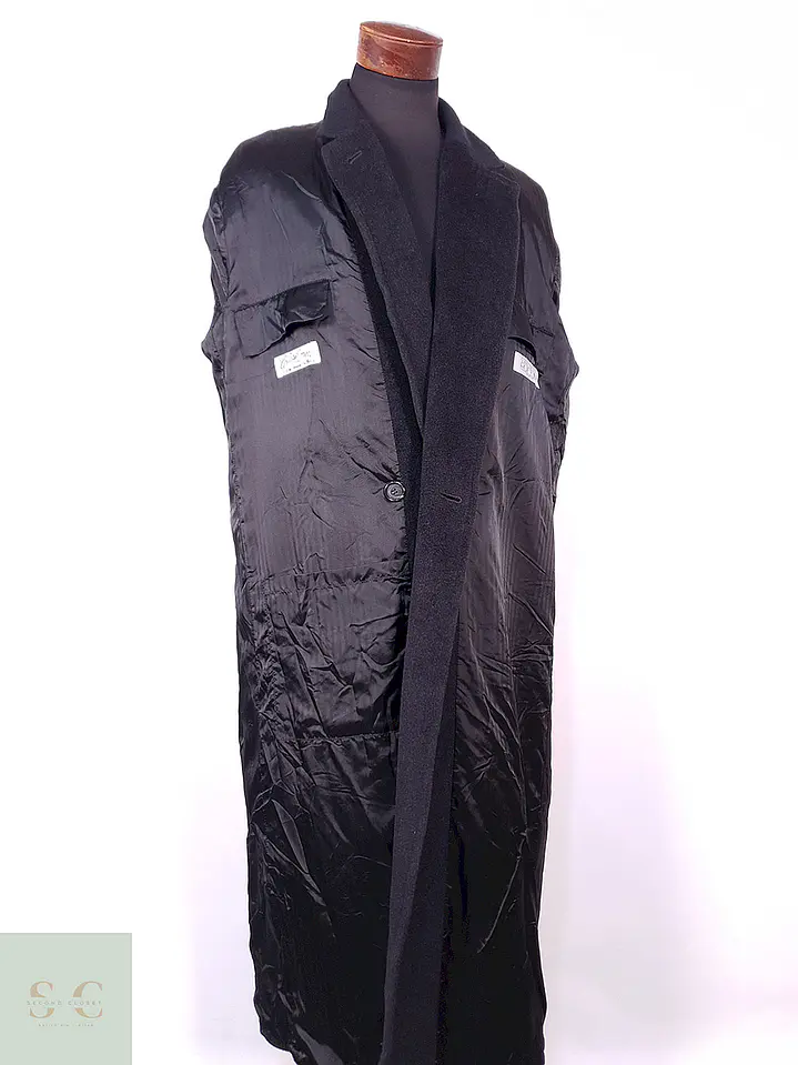Abrigo Gianfranco Ruffini Largo Plomo Cashmere Lana Talla XL 20
