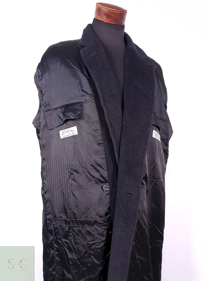 Abrigo Gianfranco Ruffini Largo Plomo Cashmere Lana Talla XL 21