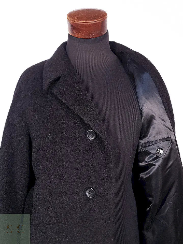 Abrigo Benard Holtzman Largo Plomo Lana Alpaca Talla L 13
