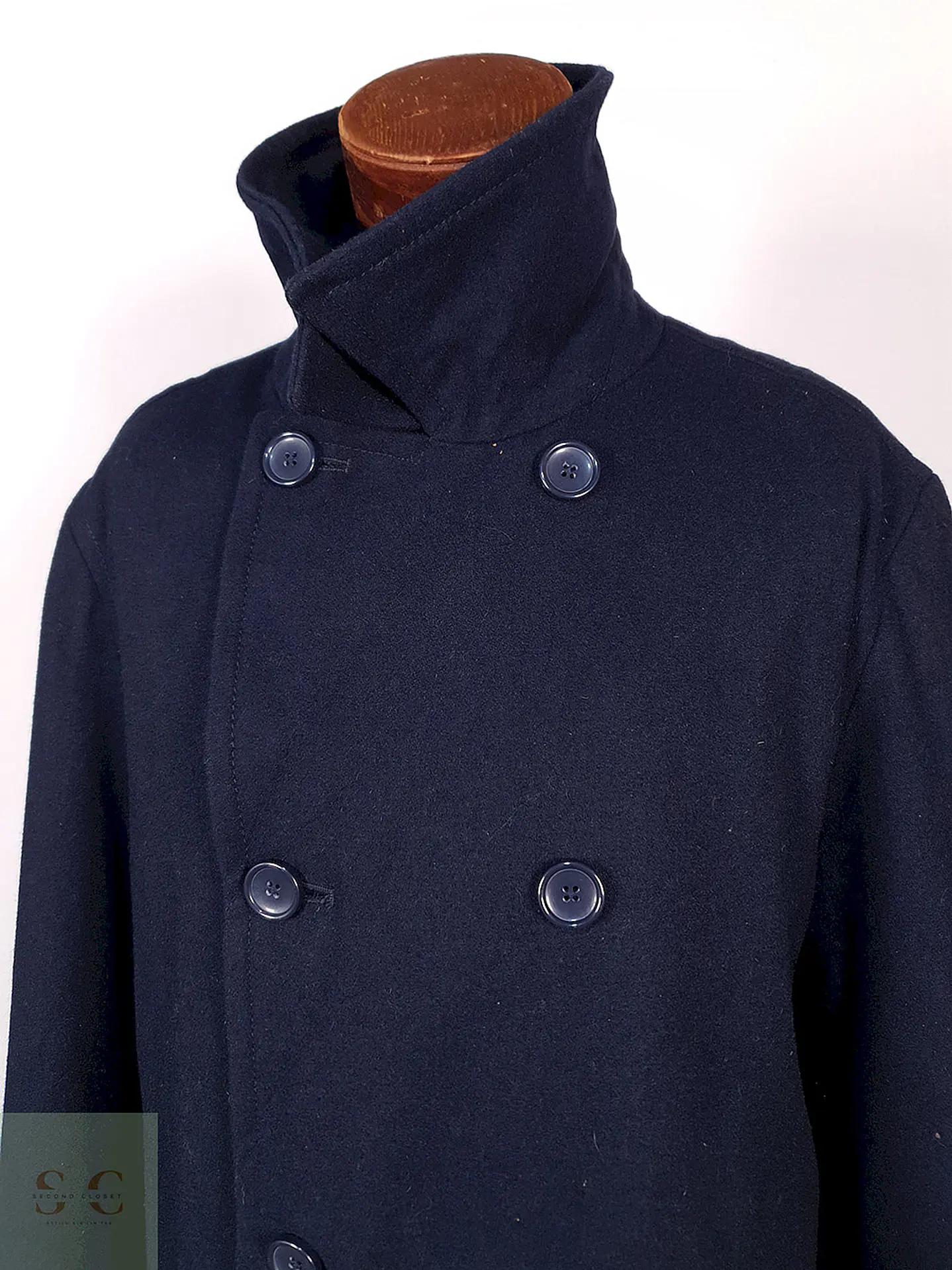 Abrigo Marinero Merona Azul 60% Lana Talla XL 7