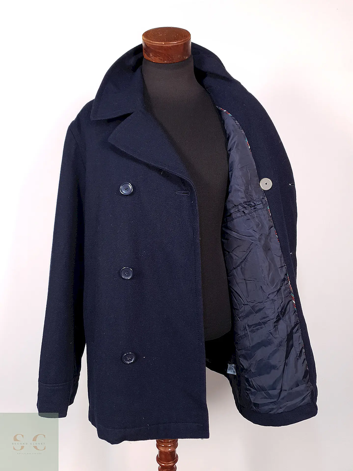 Abrigo Marinero Merona Azul 60% Lana Talla XL 9