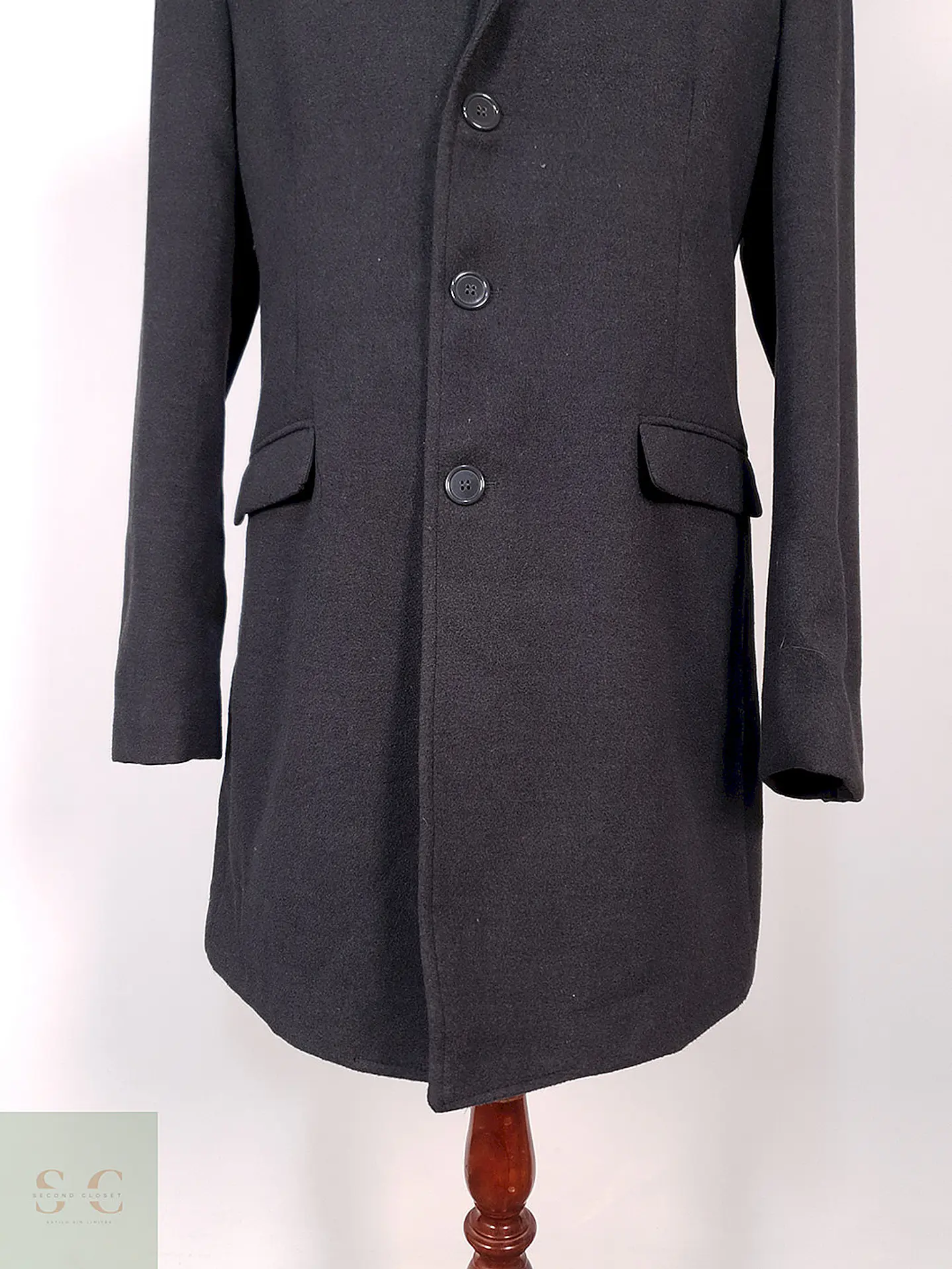 Abrigo Rissikio Plomo 50% Lana Italiano Talla M 2