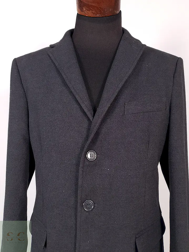 Abrigo Rissikio Plomo 50% Lana Italiano Talla M 4