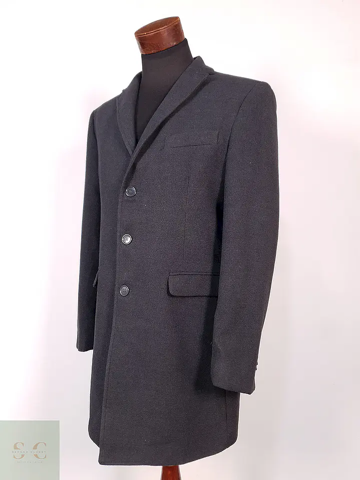 Abrigo Rissikio Plomo 50% Lana Italiano Talla M 6