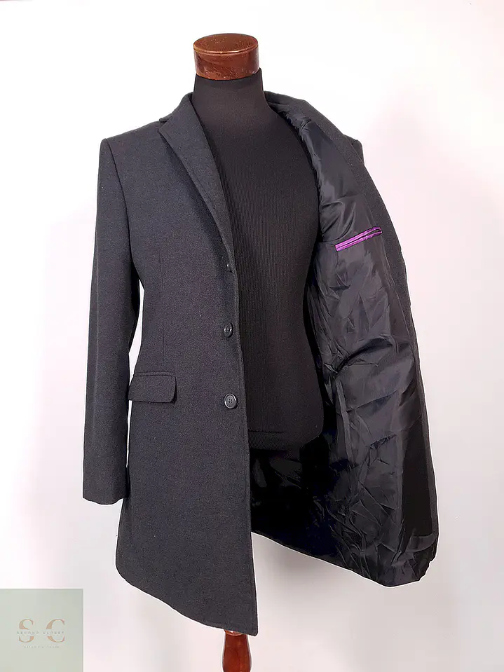 Abrigo Rissikio Plomo 50% Lana Italiano Talla M 7