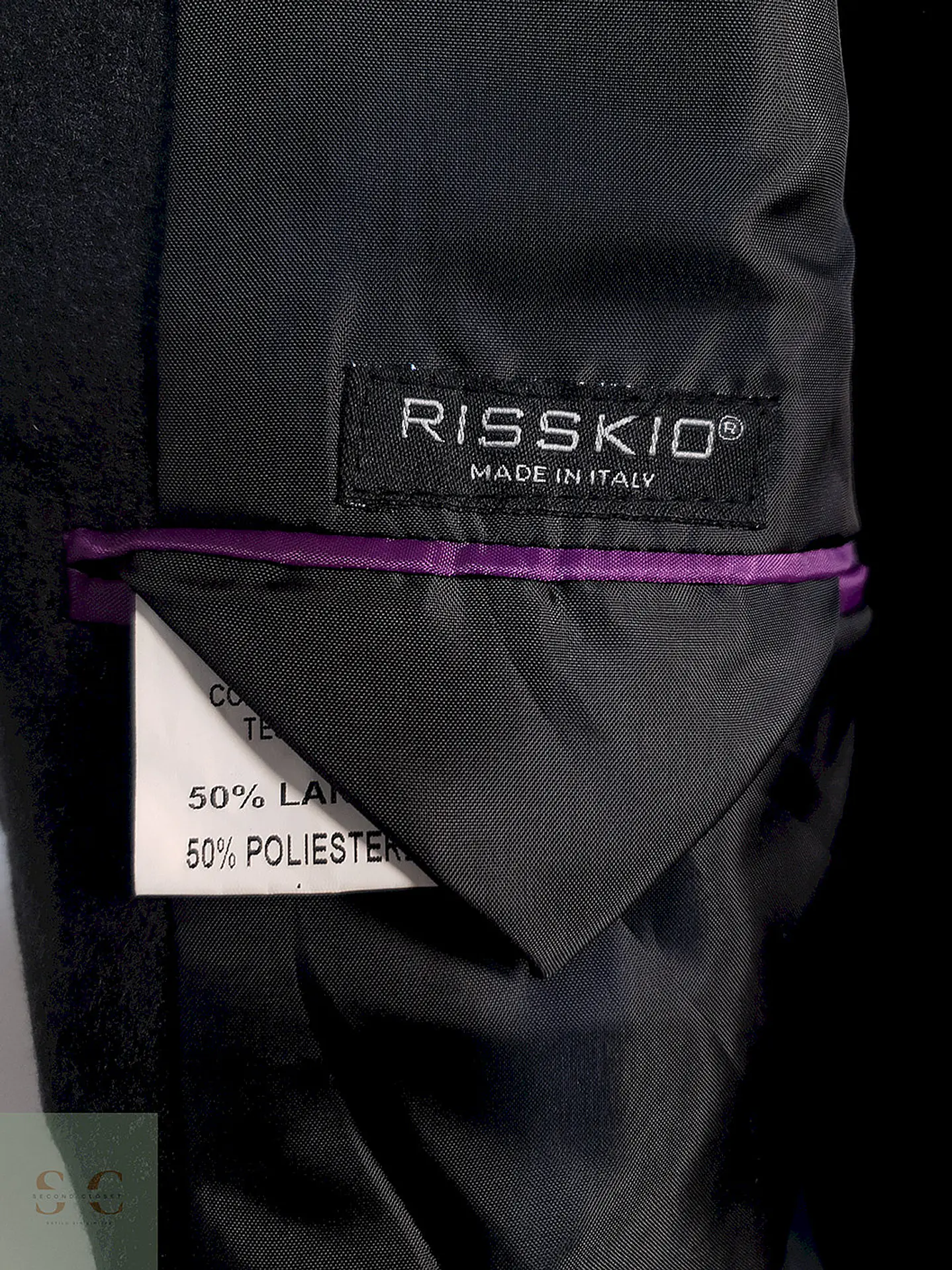 Abrigo Rissikio Plomo 50% Lana Italiano Talla M 8