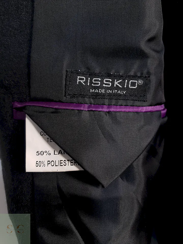 Abrigo Rissikio Plomo 50% Lana Italiano Talla M 8