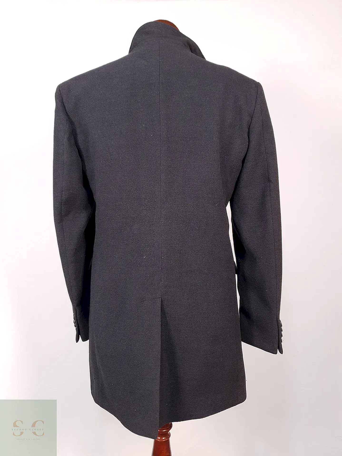 Abrigo Rissikio Plomo 50% Lana Italiano Talla M 10